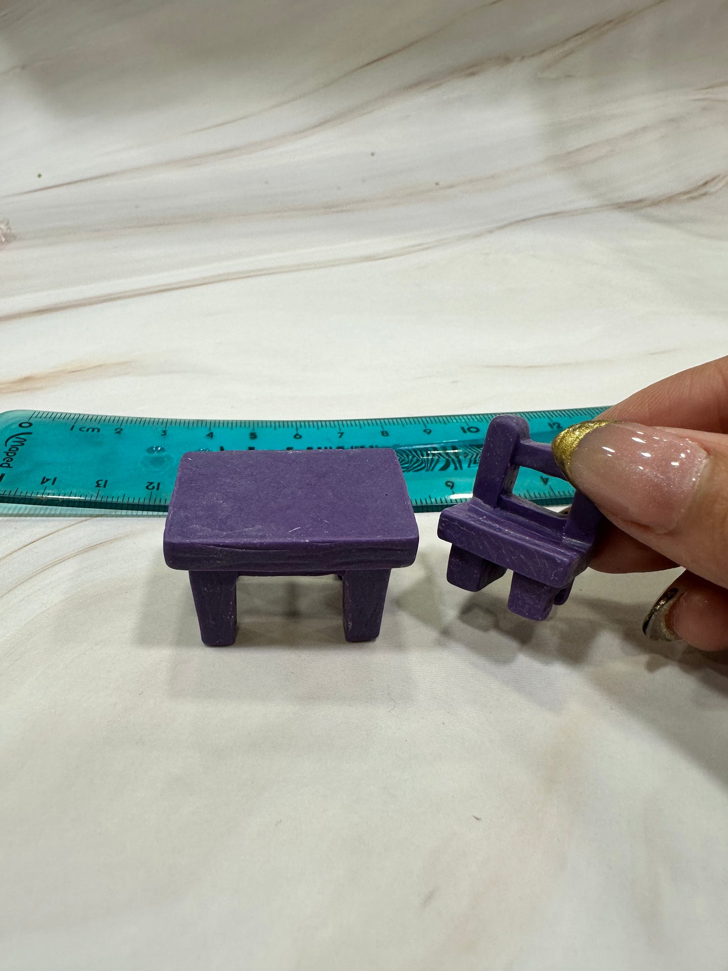Table and Chair Miniature Purple