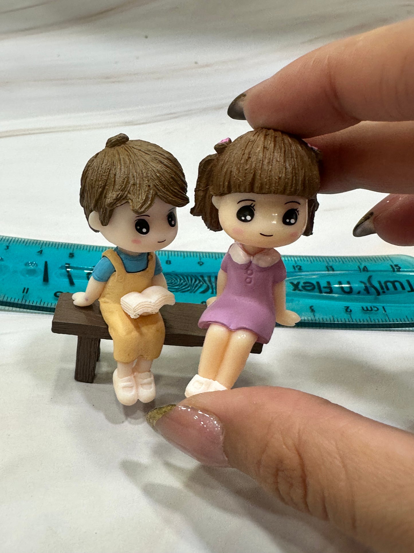 Sitting Couple Miniature with Bench