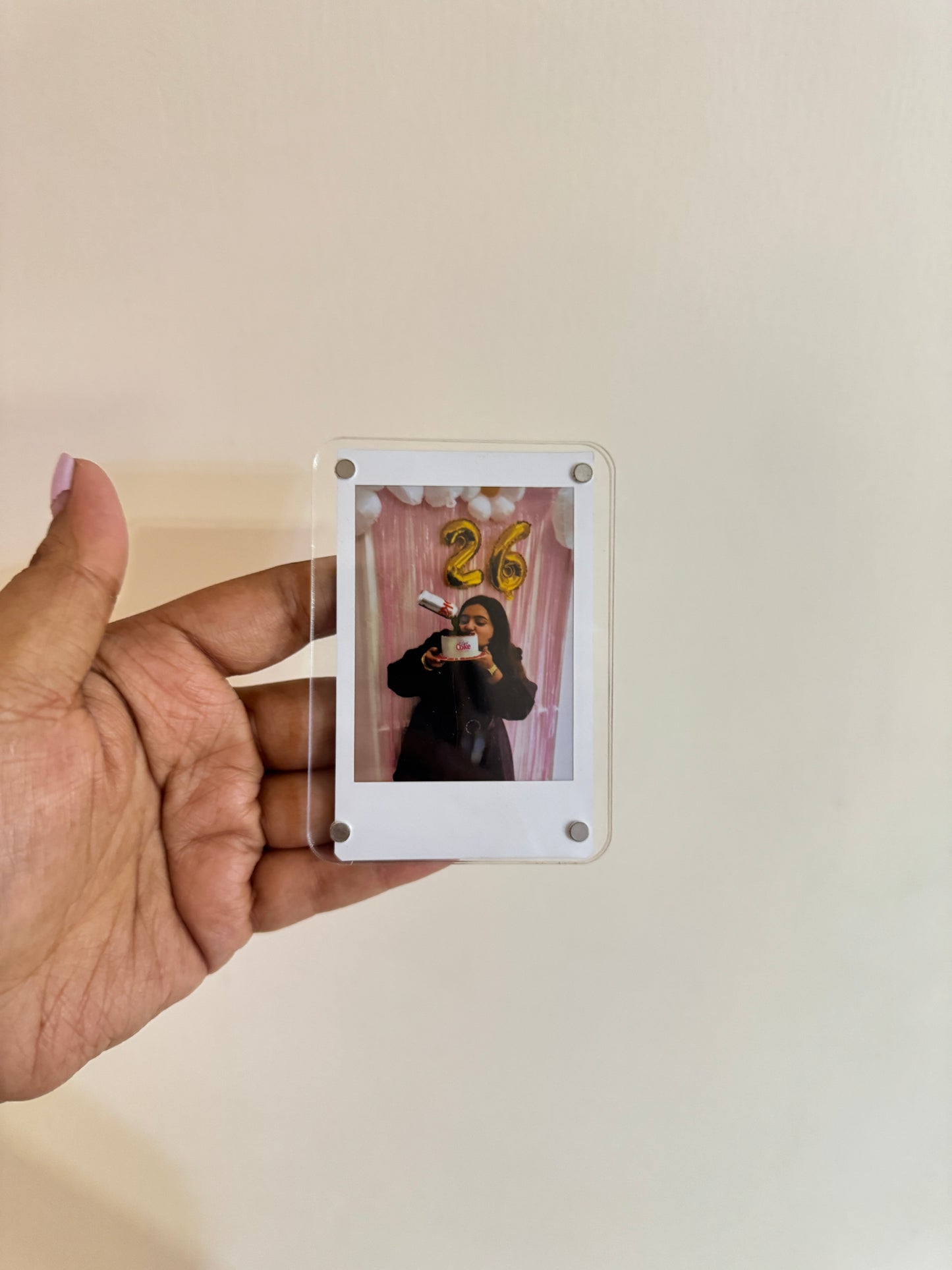 Transparent Acrylic Polaroid Fridge Magnet Frame - Without Photo