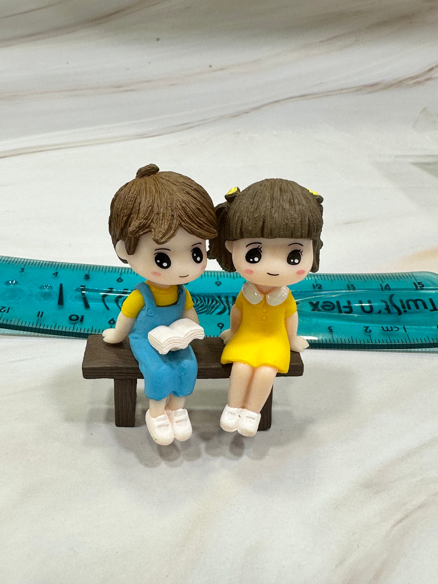 Sitting Couple Miniature with Bench