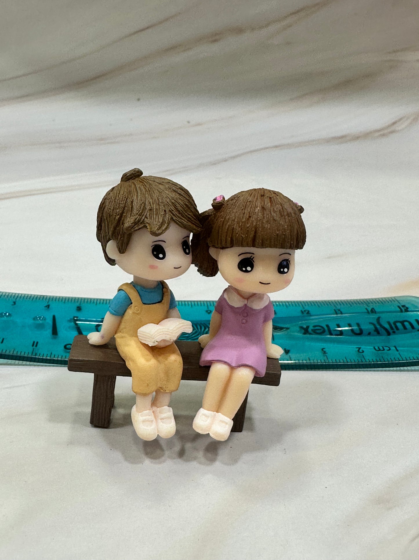Sitting Couple Miniature with Bench