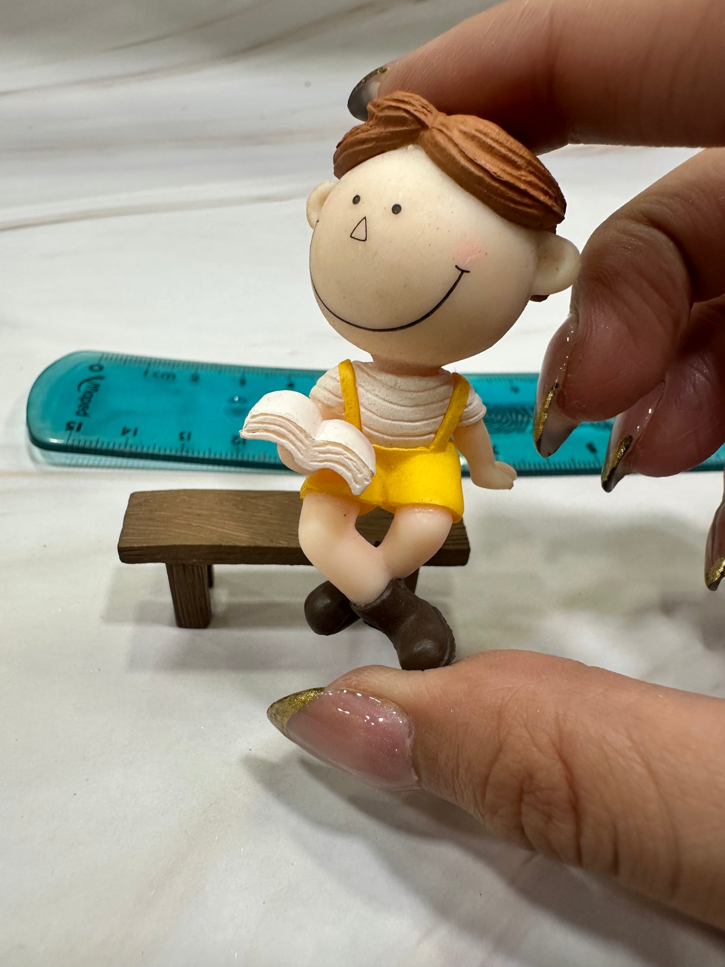 Little Boy on Bench Miniature
