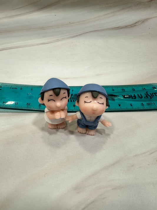Blue Cap Baby Couple Miniature