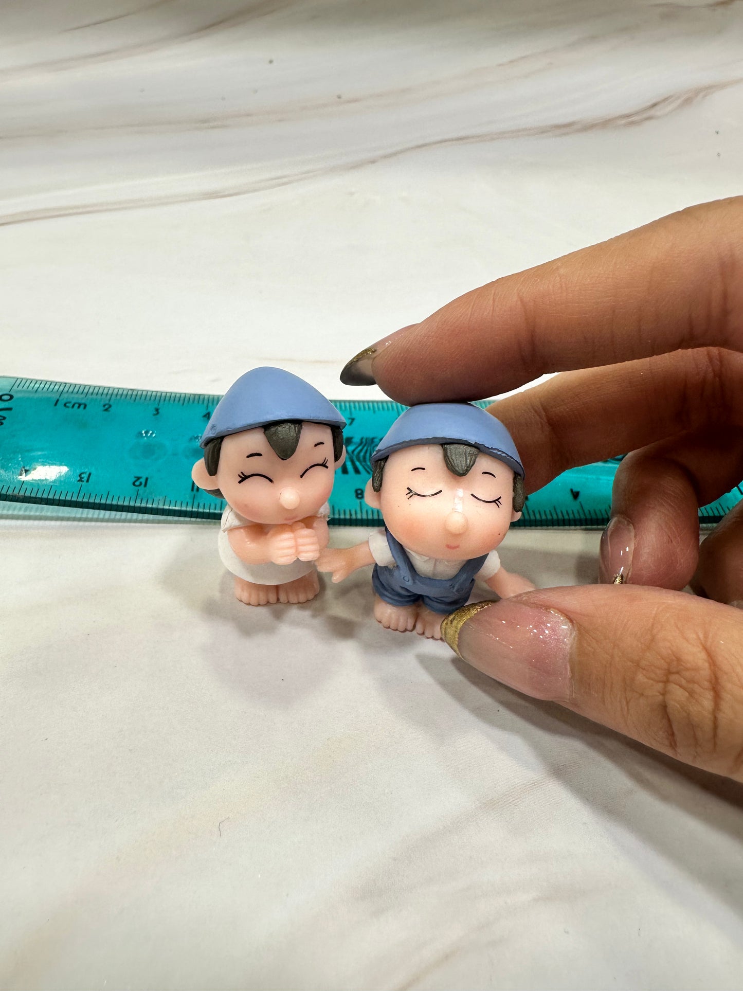 Blue Cap Baby Couple Miniature